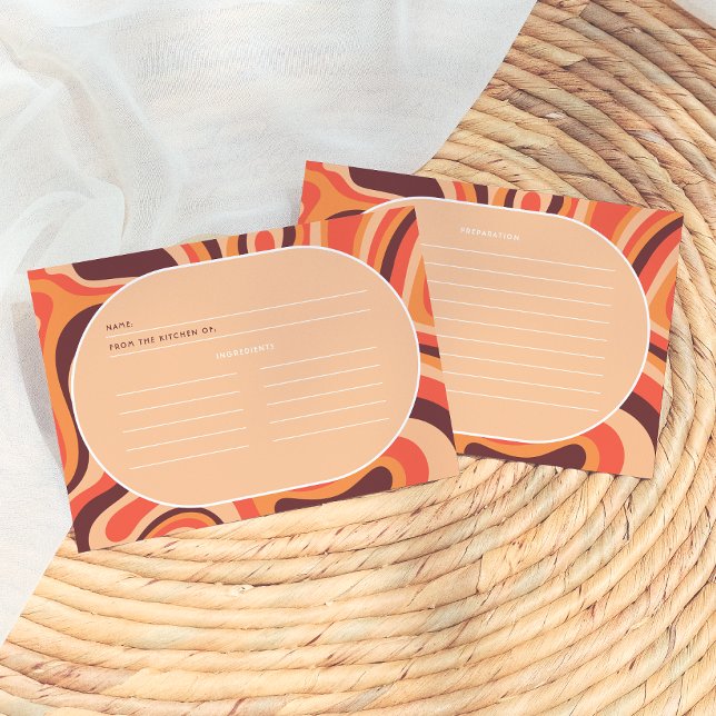 Mid Modern Orange Retro Arch Recipe Cards (Creator Uploaded)