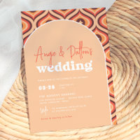 Mid Modern Orange Retro Arch Wedding