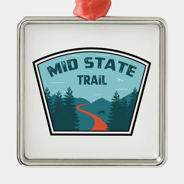 Mid State Trail Pennsylvania Metal Tree Decoration (Front)