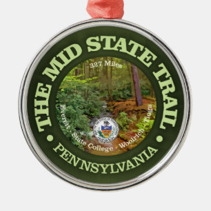 Mid State Trail (rd) Metal Tree Decoration