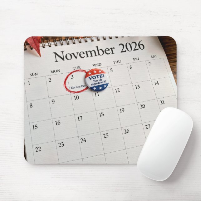 Mid-term Election Month 2026 Mouse Mat (With Mouse)
