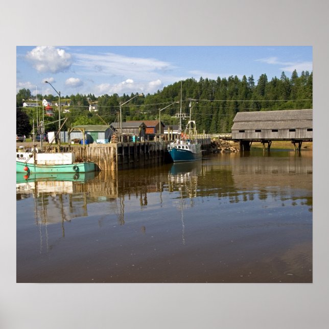 Mid tide at the Bay of Fundy at St. Martins, New Poster (Front)