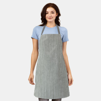 Mid-tone Grey Stripes Apron
