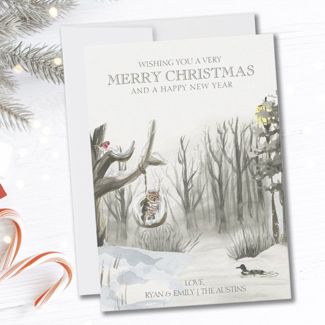 Mid Winter Snowy Woodland Nature Christmas Holiday Card (Creator Uploaded)