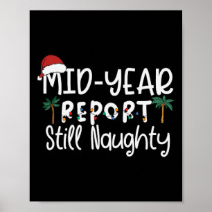 Mid-year Report Still Naughty Funny Santa Chirstma Poster
