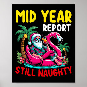 Mid Year Report Still Naughty Santa Summer Tropica Poster