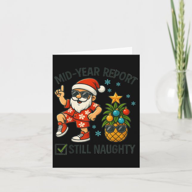 Mid Year Rert Still Naughty On The Beach Christmas Card (Front)