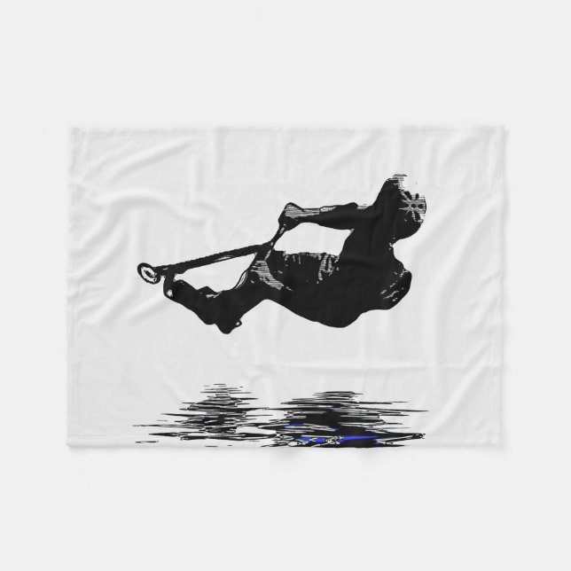 Midair Stunts - Scooter Rider  Fleece Blanket (Front (Horizontal))