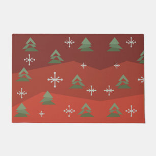 MidCentury Abstract Christmas Trees Doormat