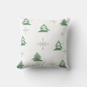 MidCentury Abstract Christmas Trees Winter Cushion