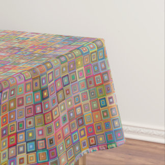 Midcentury Abstract Patterned Tablecloth