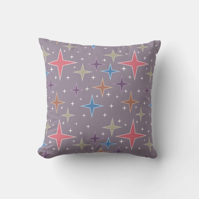 Midcentury Atomic Age Stars Cushion (Front)