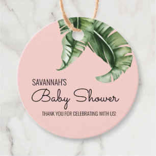 Midcentury Banana Leaf  Baby Shower Favour Tags