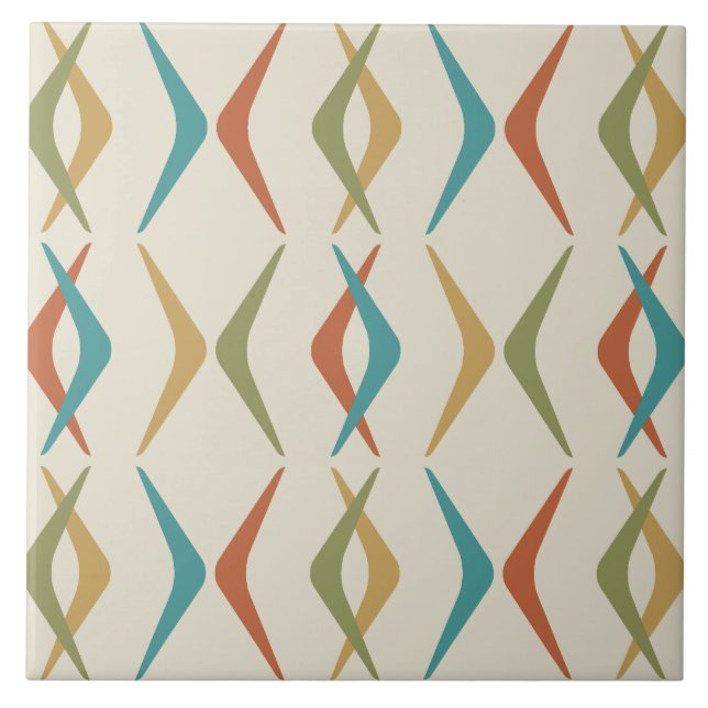 Midcentury Boomerangs Multicolored Light Tile (Front)