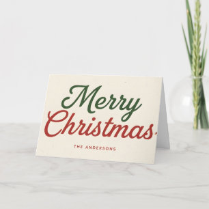 Midcentury Chic Script Merry Christmas Holiday Card