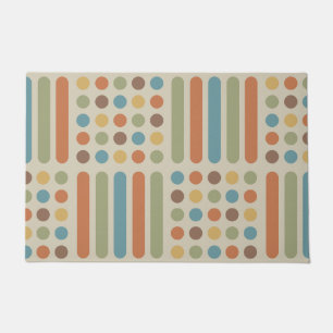Midcentury Circles Lines Multicolored 1 Doormat