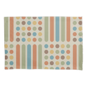 Midcentury Circles Lines Multicolored 1 Pillowcase