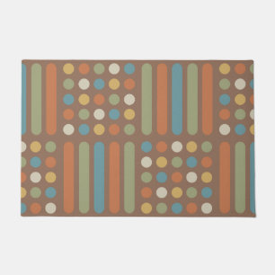 Midcentury Circles Lines Multicolored 2 Doormat