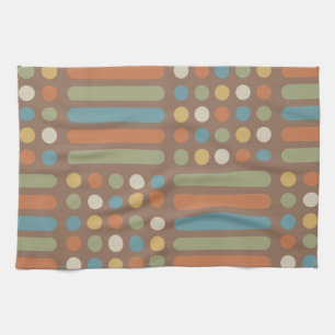 Midcentury Circles Lines Multicolored 2 Tea Towel