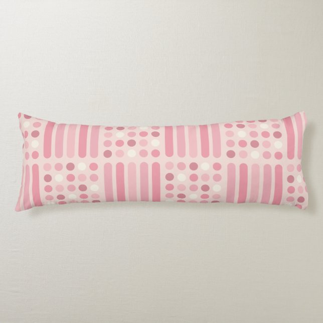 Midcentury Circles Lines Pink Vanilla Body Cushion (Front)
