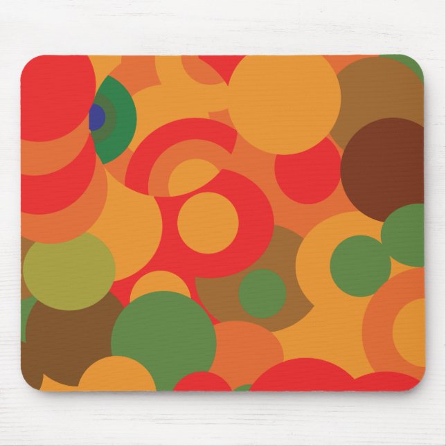 Midcentury Colorful Retro pattern Mouse Mat (Front)