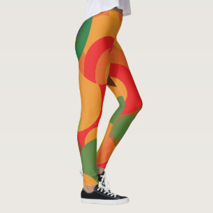 Midcentury colourful cirlces pattern leggings