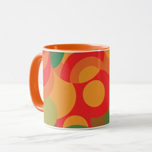 Midcentury colourful Retro pattern Mug (Front Left)