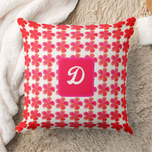 midcentury cool retro vintage floral pattern cushion
