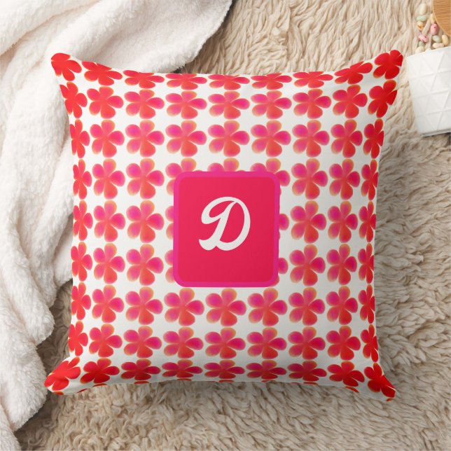 midcentury cool retro vintage floral pattern  cushion (Blanket)