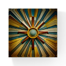 Midcentury Elegance Abstract Sun II Paperweight