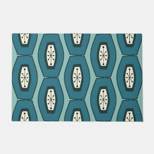 Midcentury Funky Chain Turquoise Doormat