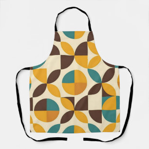 Midcentury Geometric Petal Pattern Apron