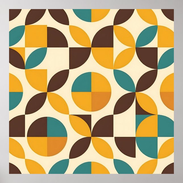 Midcentury Geometric Petal Pattern Poster (Front)