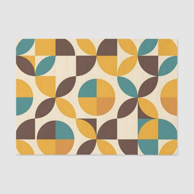 Midcentury Geometric Petal Pattern Tissue Paper (Front)