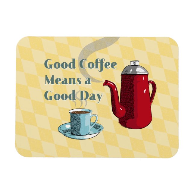Midcentury Good Coffee Sign l Retro Magnet (Horizontal)