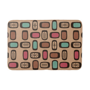 Midcentury MCM Rounded Rectangles Christmas Cookie Bath Mat