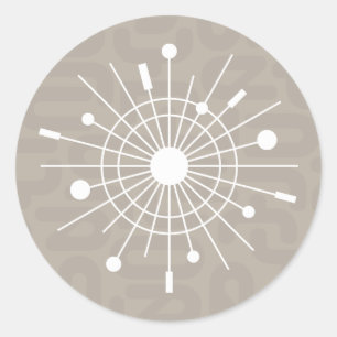 Midcentury MOD Atomic Sputnik Christmas Snowflake Classic Round Sticker