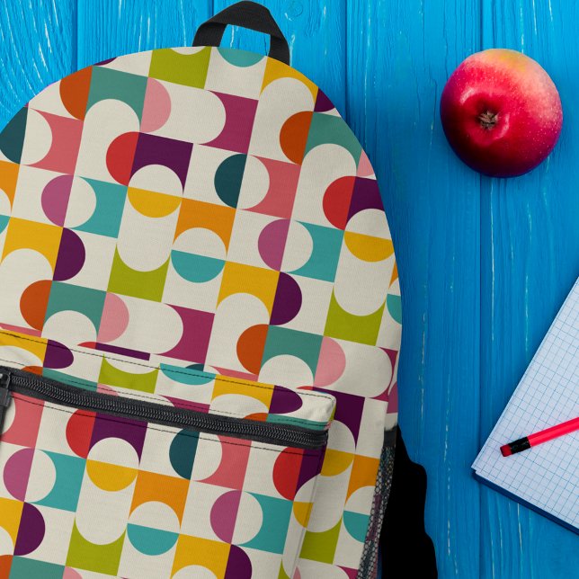 Midcentury Modern Abstract Geometric Print Printed Backpack (Creator Uploaded)
