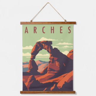 Midcentury Modern Arches National Park  Hanging Tapestry