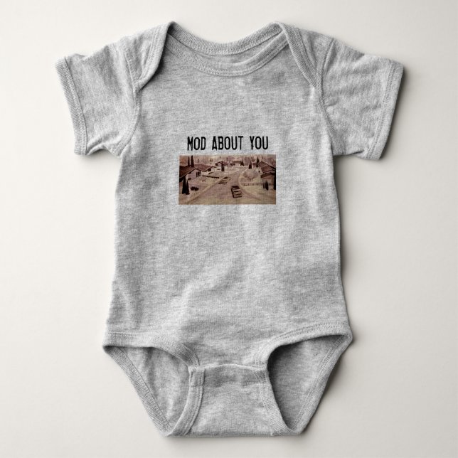 Midcentury Modern Architecture Baby Bodysuit (Front)