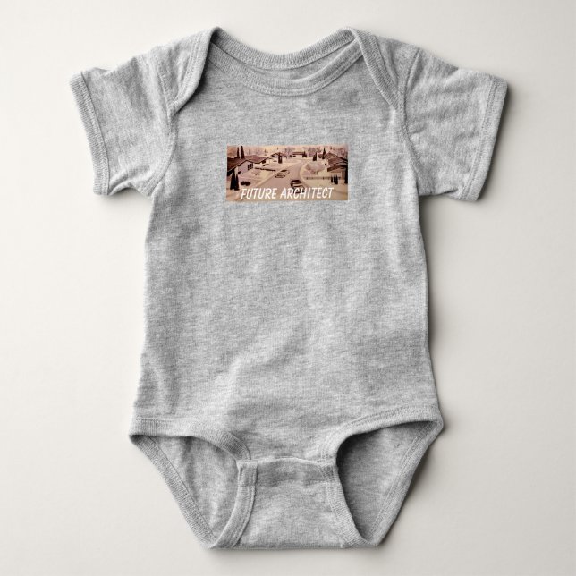 Midcentury Modern Architecture - Future Architect Baby Bodysuit (Front)