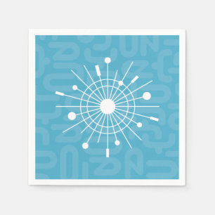 MidCentury Modern Atomic Sputnik Snowflake MOD Napkin