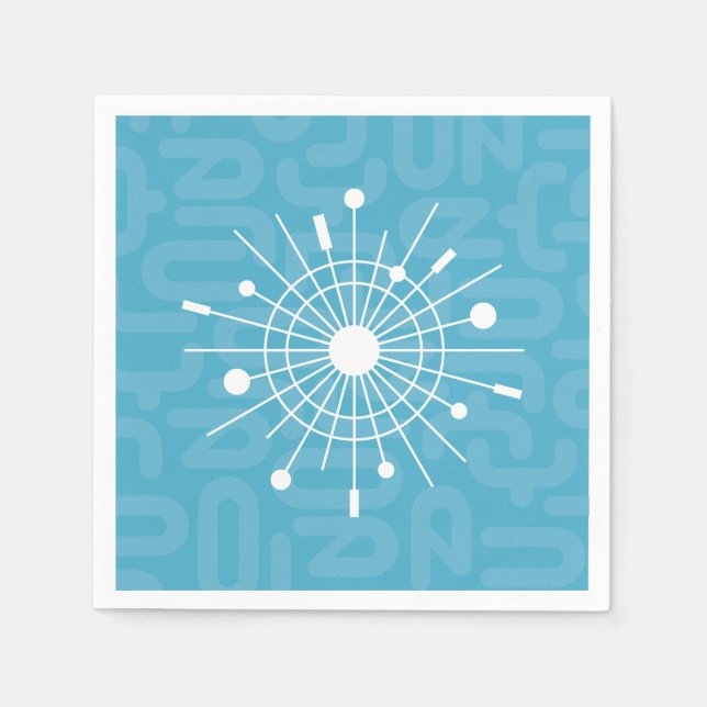 MidCentury Modern Atomic Sputnik Snowflake MOD Napkin (Front)