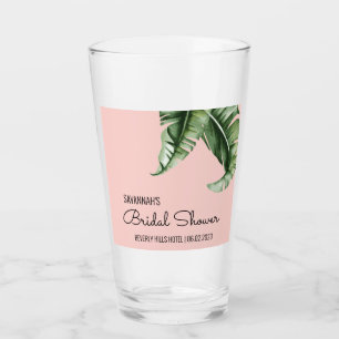 Midcentury Modern Banana Leaf Bridal Shower Favour Glass