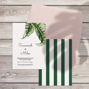 Midcentury Modern Banana Leaf Wedding Invitations
