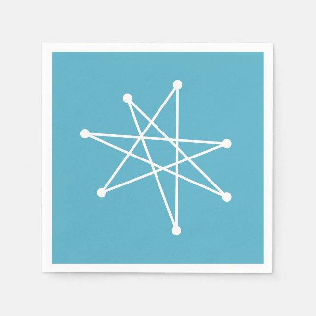 Midcentury Modern Christmas Atomic MCM MOD Star  N Napkin (Front)