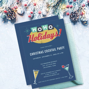Midcentury Modern Christmas Cocktail Party Invitation