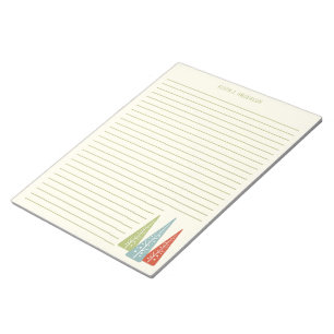 Midcentury Modern Christmas Trees Lined Stationery Notepad