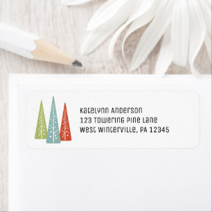 Midcentury Modern Christmas Trees Return Address