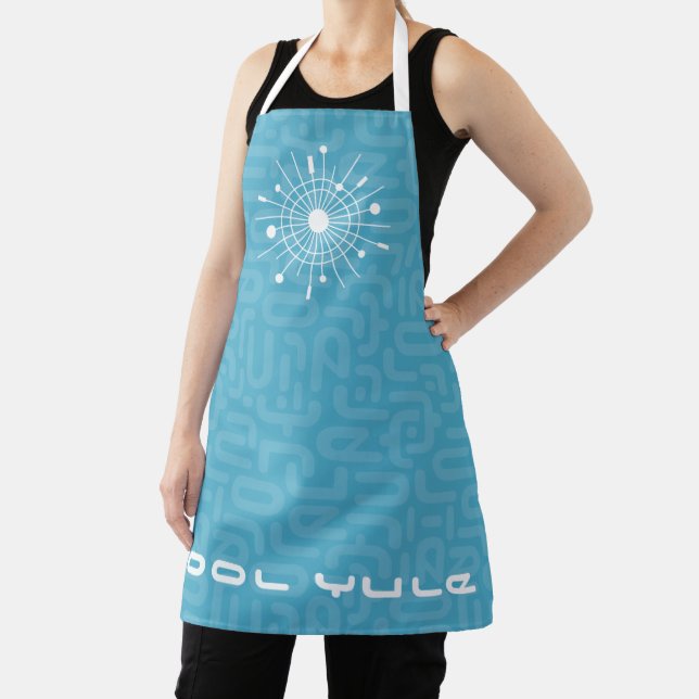 Midcentury Modern COOL YULE MOD Christmas Atomic Apron (Insitu)